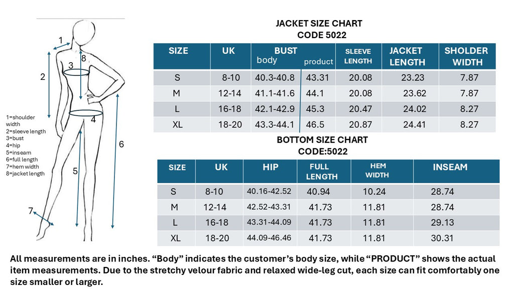 NIKOONOVA Women’s Velour Half Zip Tracksuit | CODE 5022 | Soft Velvet Co-ord Set - Tracksuit for Women