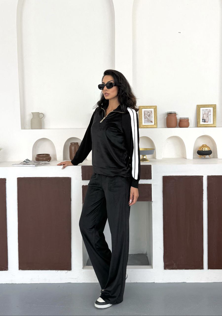 NIKOONOVA Women’s Velour Half Zip Tracksuit | CODE 5022 | Soft Velvet Co-ord Set - Tracksuit for Women