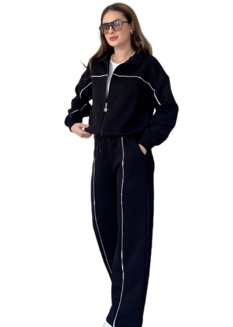 NIKOONOVA Women’s Colour Line Zip Tracksuit -CODE 5021- Premium Cotton Stretch Co-ord Set.