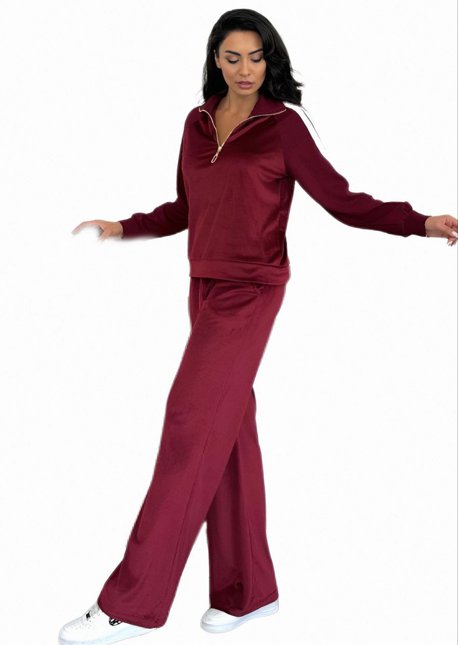 NIKOONOVA Women’s Velour Half Zip Tracksuit | CODE 5022 | Soft Velvet Co-ord Set - Tracksuit for Women