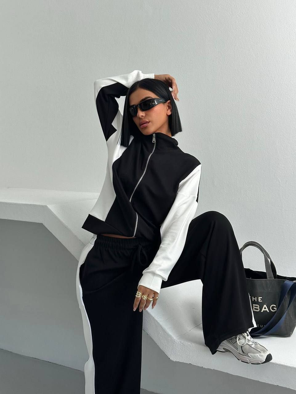 Women’s Colour Block Zip Tracksuit | NIKOONOVA Co-ord Set-CODE:5024