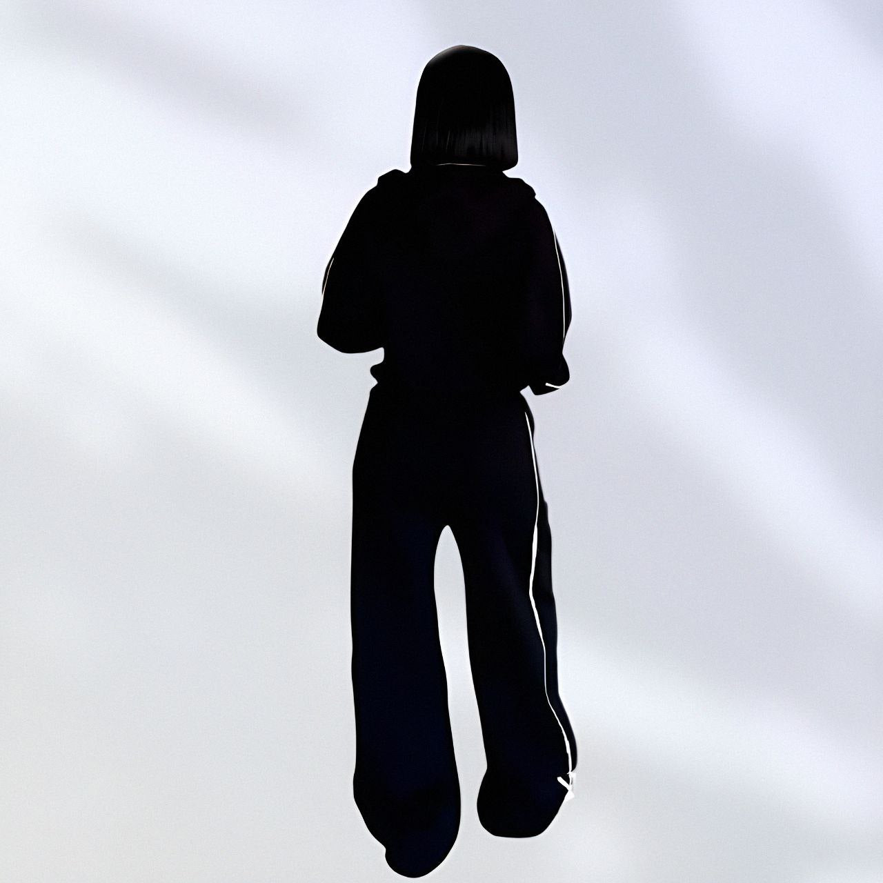 NIKOONOVA Women's Zip-Up Hoodie Tracksuit Set- CODE:5023- Soft Cotton Loungewear in Black & Charcoal Grey