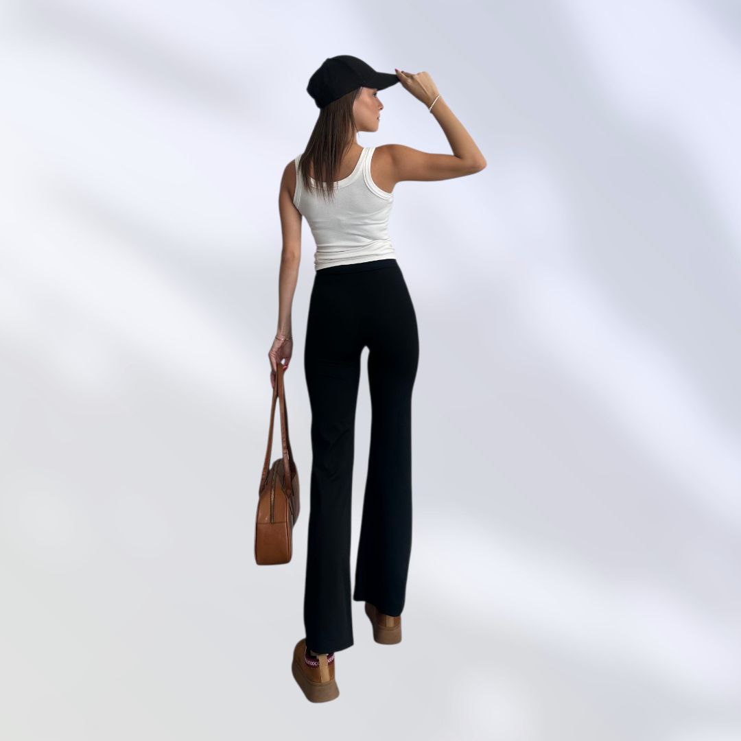 NIKOONOVA Women’s High-Waist Stretch Flared Leggings | Soft Daily Yoga Pants – Code 2010