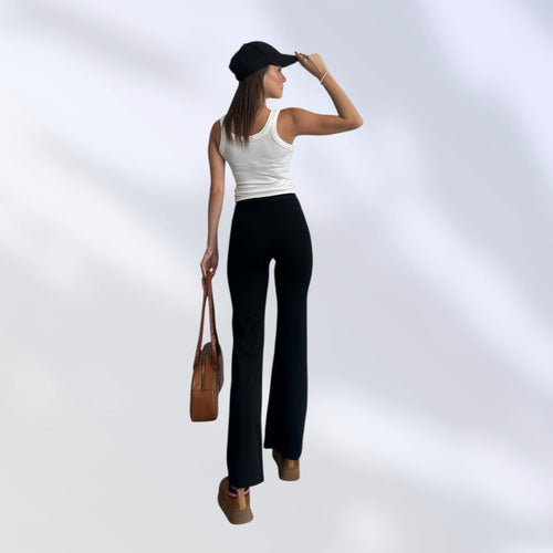 NIKOONOVA Women’s High-Waist Stretch Flared Leggings | Soft Daily Yoga Pants – Code 2010