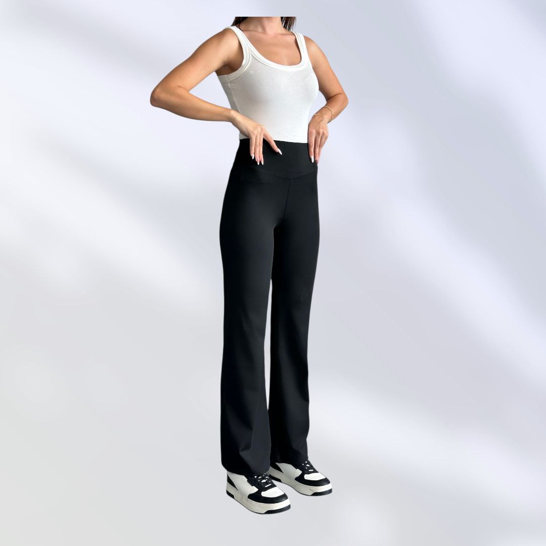 NIKOONOVA Women’s High-Waist Stretch Flared Leggings | Soft Daily Yoga Pants – Code 2010