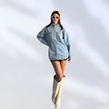 NIKOONOVA Star Rhinestone Denim Jacket ✨ Oversized Crystal Jean Coat for Women (Model 1016)