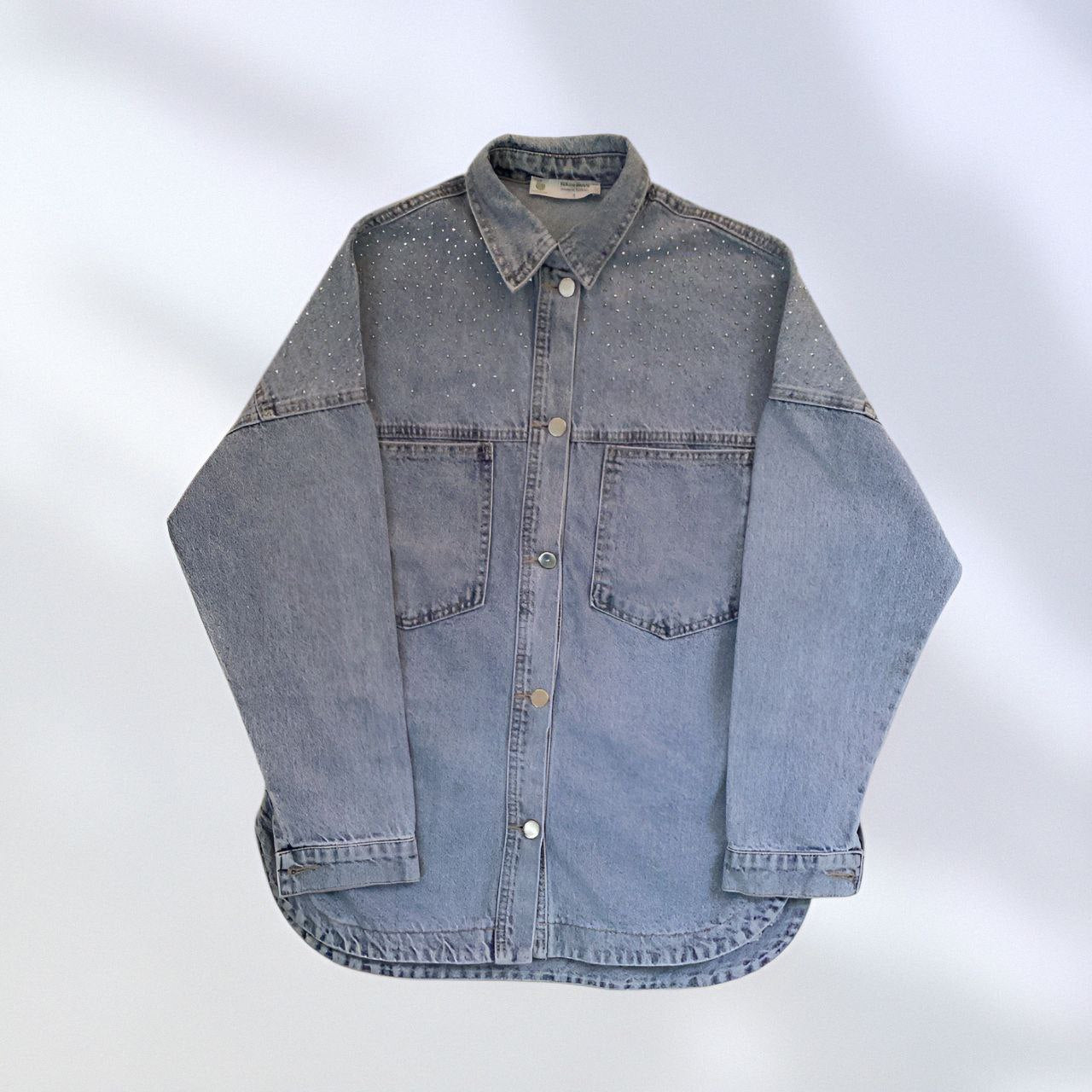 NIKOONOVA Star Rhinestone Denim Jacket ✨ Oversized Crystal Jean Coat for Women (Model 1016)