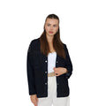 NIKOONOVA Star Rhinestone Denim Jacket – Oversized Crystal Embellished Jean Coat-Navy (code: 1015)
