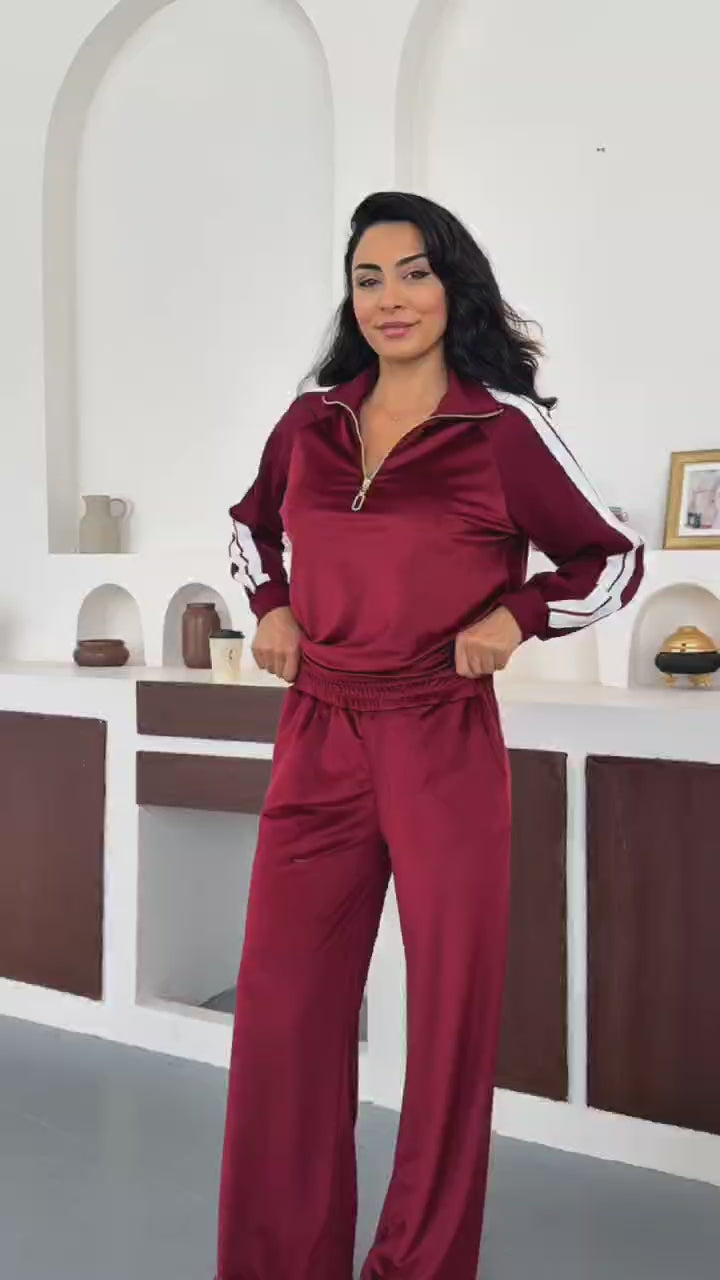 NIKOONOVA Women’s Velour Half Zip Tracksuit | CODE 5022 | Soft Velvet Co-ord Set - Tracksuit for Women