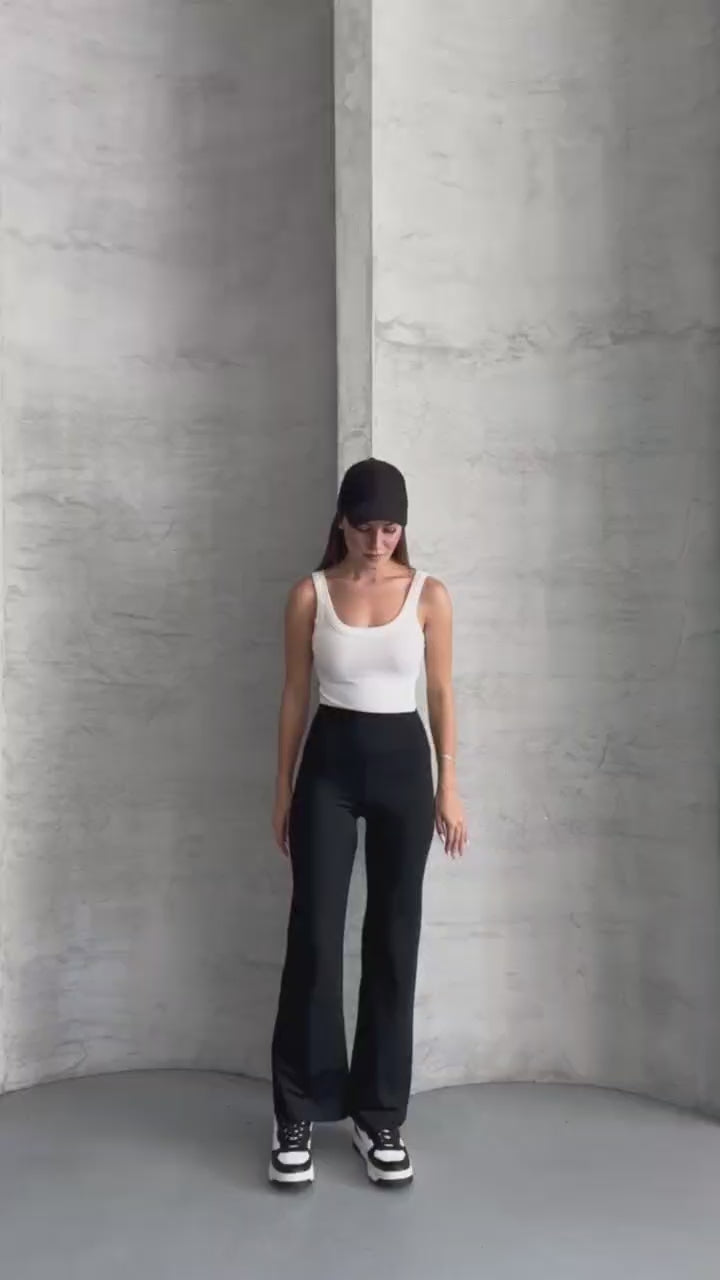 NIKOONOVA Women’s High-Waist Stretch Flared Leggings | Soft Daily Yoga Pants – Code 2010